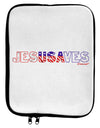 JesUSAves - Jesus Saves USA Design 9 x 11.5 Tablet Sleeve by TooLoud-TooLoud-White-Black-Davson Sales