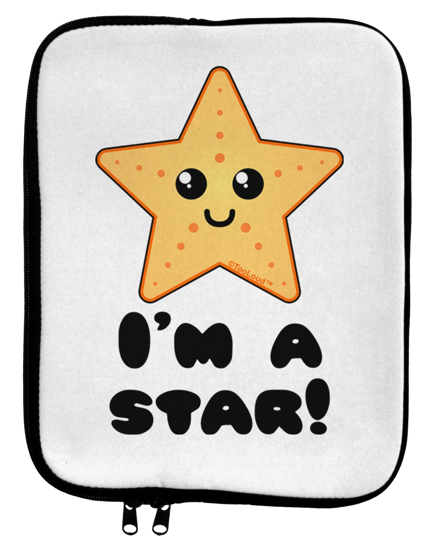 Cute Starfish - I am a Star 9 x 11.5 Tablet Sleeve by TooLoud-TooLoud-White-Black-Davson Sales