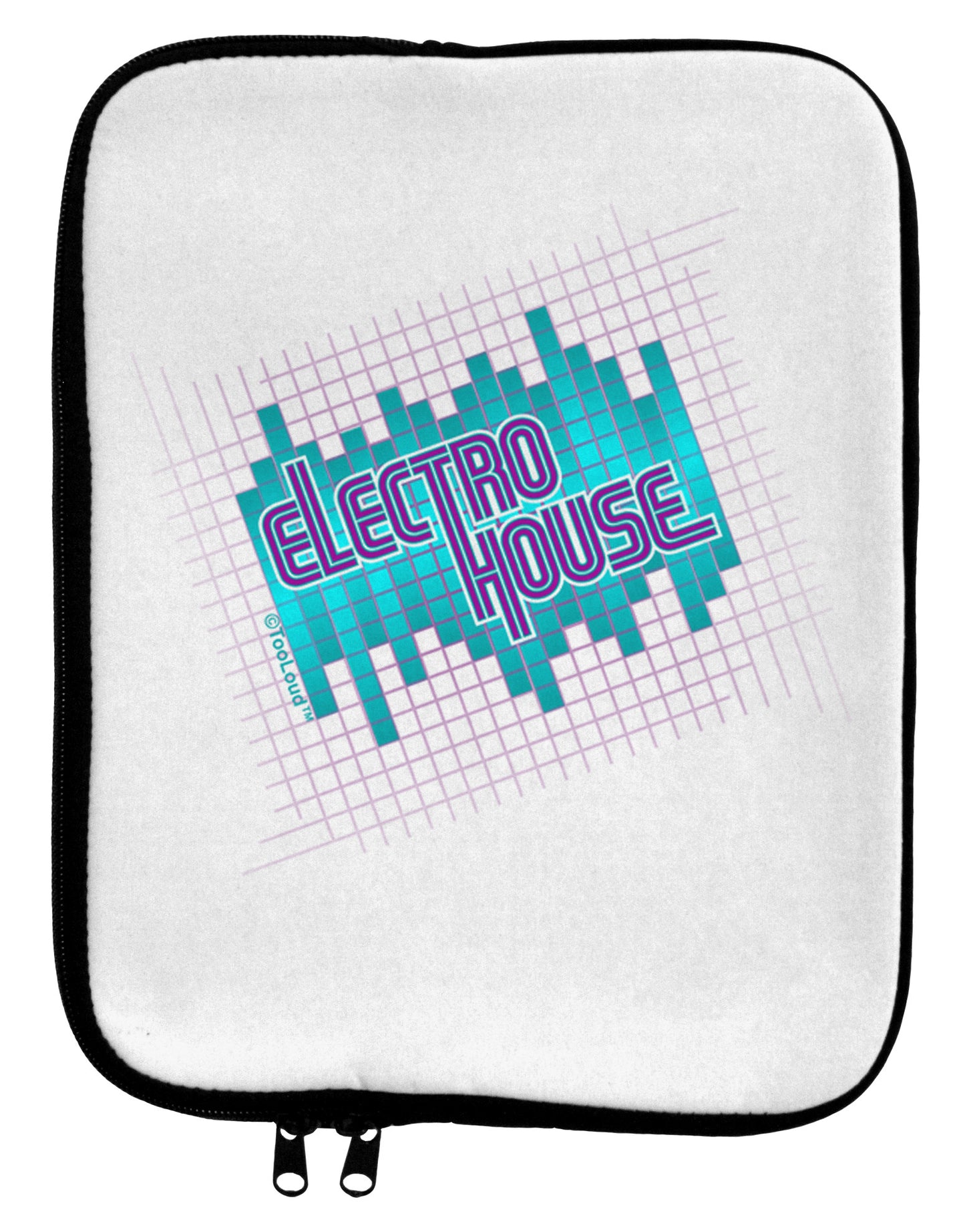 Electro House Equalizer 9 x 11.5 Tablet Sleeve-TooLoud-White-Black-Davson Sales