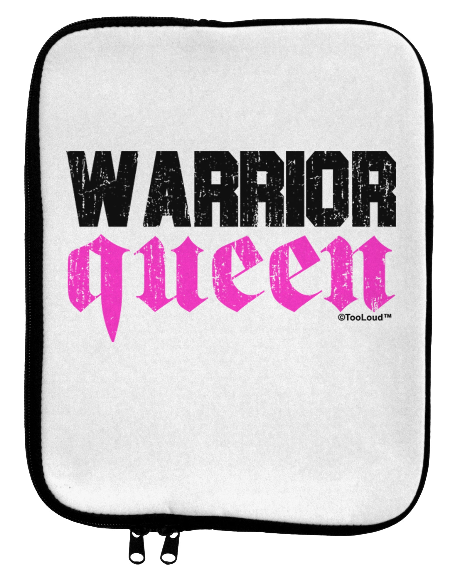 Warrior Queen Pink Script 9 x 11.5 Tablet Sleeve by TooLoud-TooLoud-White-Black-Davson Sales