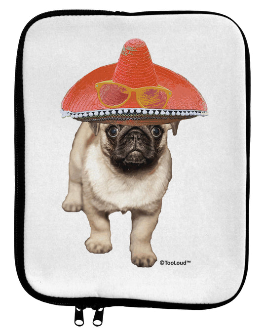 Pug Dog with Pink Sombrero 9 x 11.5 Tablet Sleeve by TooLoud-TooLoud-White-Black-Davson Sales