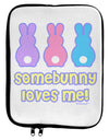 Three Easter Bunnies - Somebunny Loves Me 9 x 11.5 Tablet Sleeve by TooLoud-TooLoud-White-Black-Davson Sales