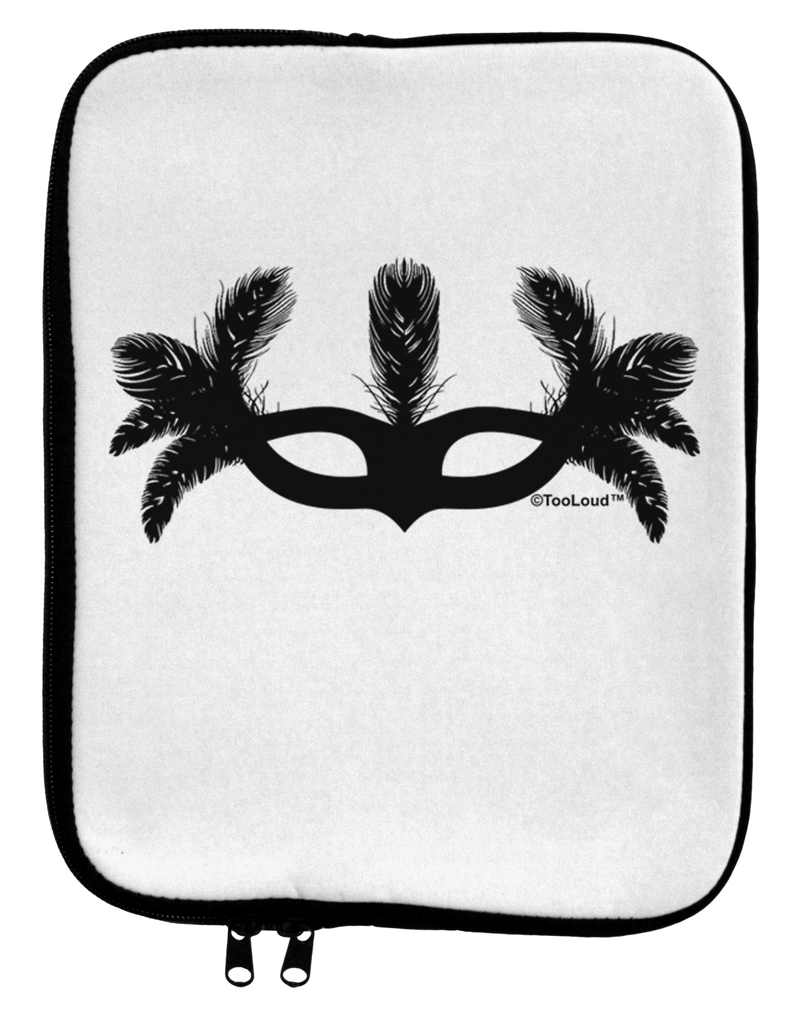 Masquerade Mask Silhouette 9 x 11.5 Tablet Sleeve by TooLoud-TooLoud-White-Black-Davson Sales