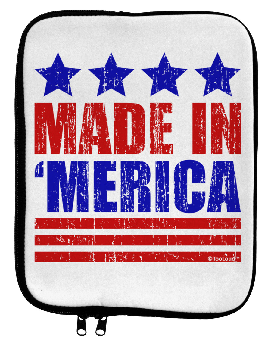 Made in Merica - Stars and Stripes Color Design 9 x 11.5 Tablet Sleeve by TooLoud-TooLoud-White-Black-Davson Sales