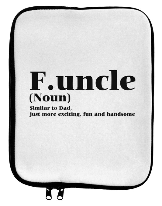 Funcle - Fun Uncle 9 x 11.5 Tablet Sleeve by TooLoud-TooLoud-White-Black-Davson Sales