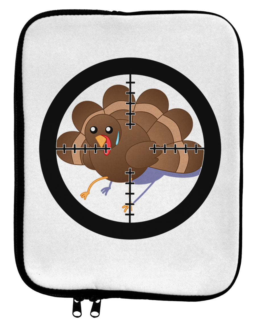 Turkey Trouble - Thanksgiving Funny 9 x 11.5 Tablet Sleeve-TooLoud-White-Black-Davson Sales