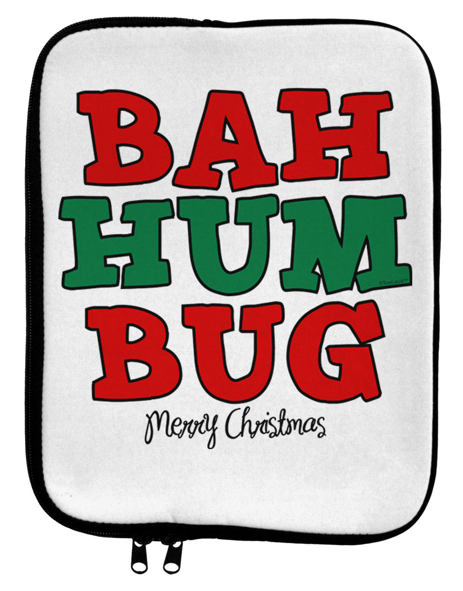 Bah Humbug Merry Christmas 9 x 11.5 Tablet Sleeve-TooLoud-White-Black-Davson Sales