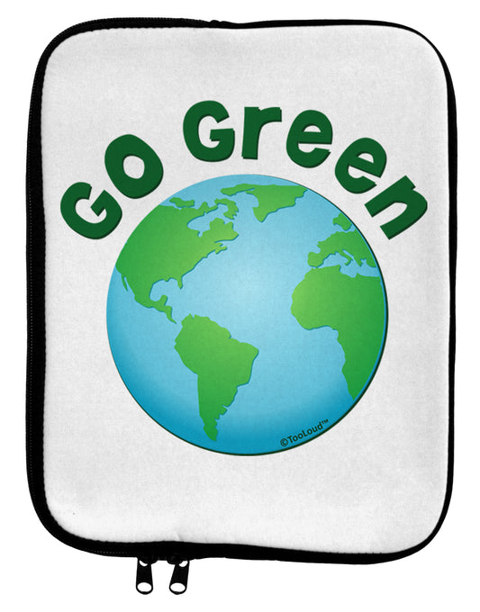 Go Green - Planet Earth 9 x 11.5 Tablet Sleeve by TooLoud-TooLoud-White-Black-Davson Sales