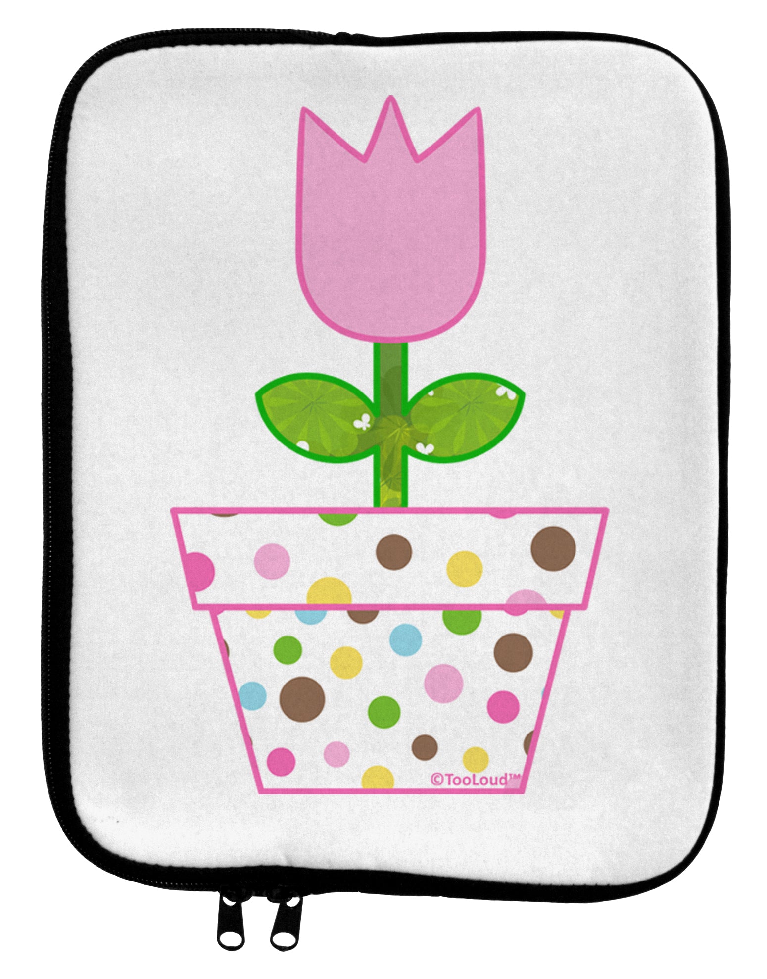 Easter Tulip Design - Pink 9 x 11.5 Tablet Sleeve by TooLoud-TooLoud-White-Black-Davson Sales