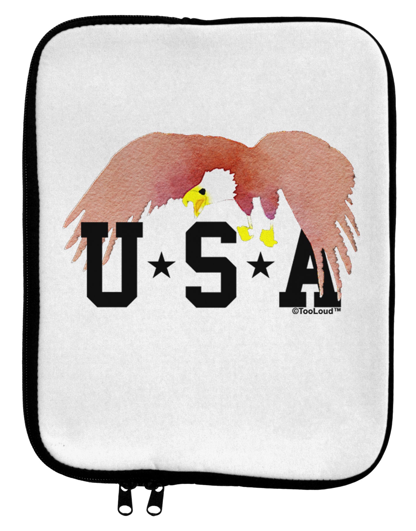 Bald Eagle USA 9 x 11.5 Tablet Sleeve by TooLoud-TooLoud-White-Black-Davson Sales