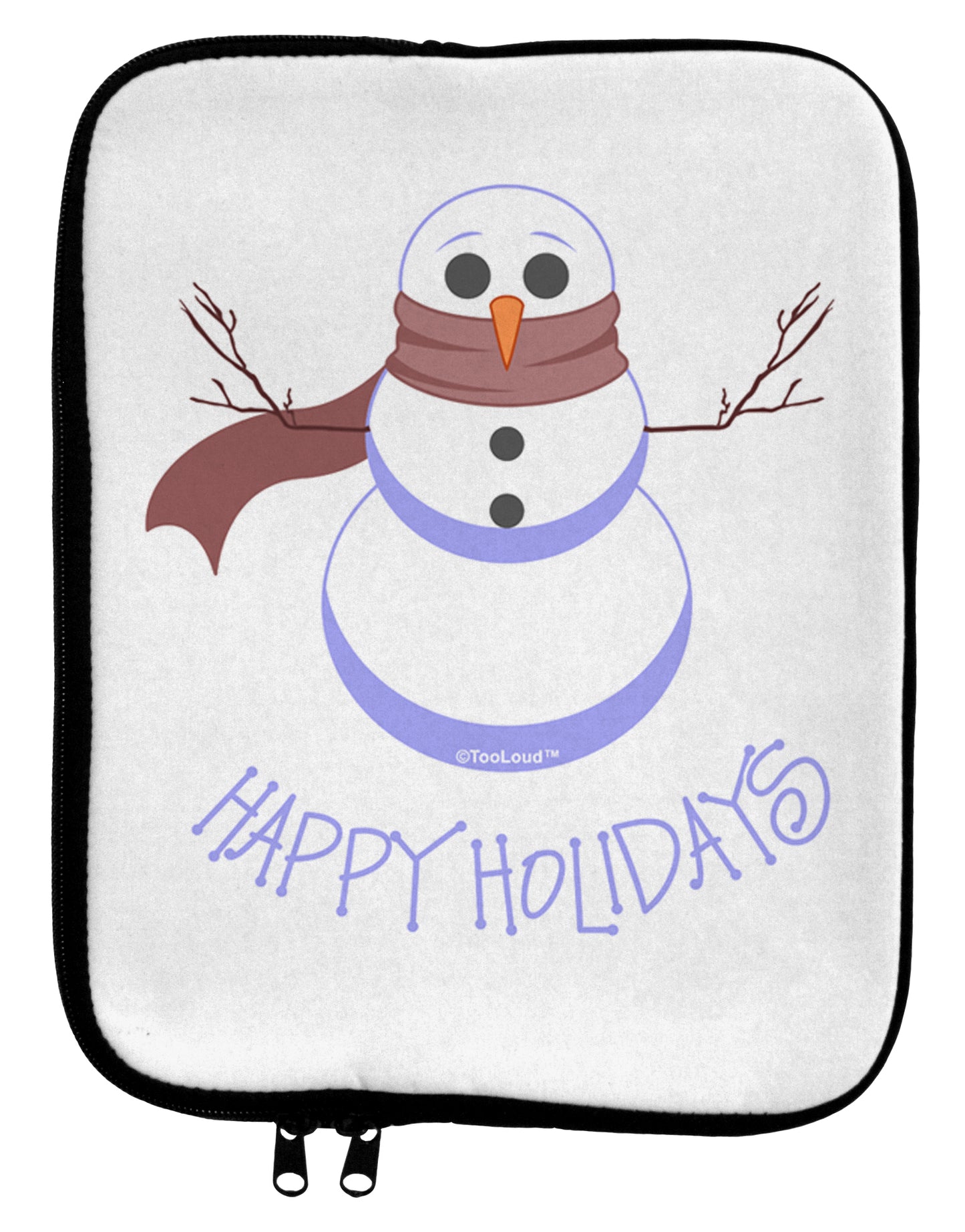 Snowman - Happy Holidays 9 x 11.5 Tablet Sleeve-TooLoud-White-Black-Davson Sales