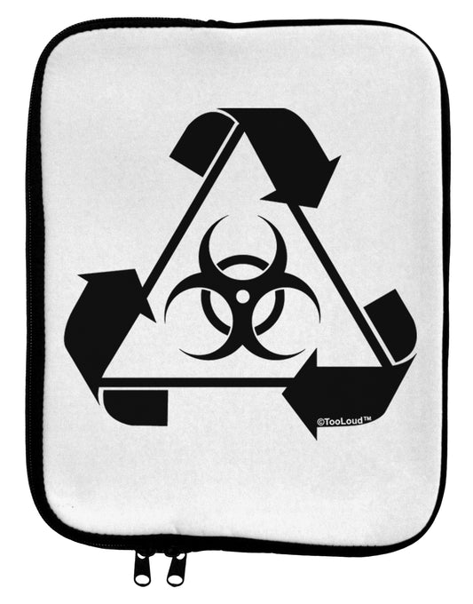 Recycle Biohazard Sign Black and White 9 x 11.5 Tablet Sleeve by TooLoud-TooLoud-White-Black-Davson Sales
