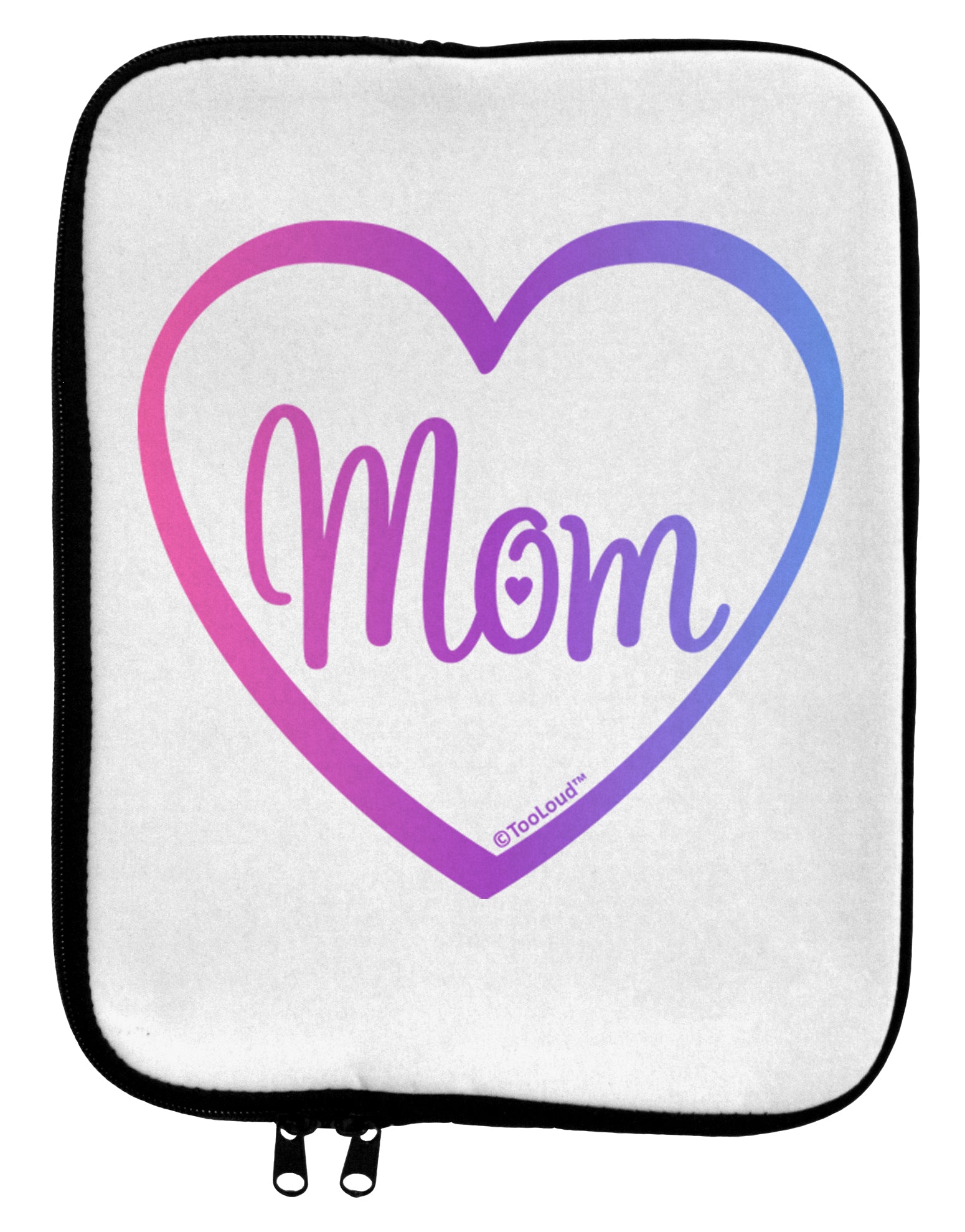 Mom Heart Design - Gradient Colors 9 x 11.5 Tablet Sleeve by TooLoud-TooLoud-White-Black-Davson Sales