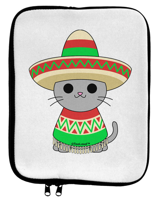 Cat with Sombrero and Poncho 9 x 11.5 Tablet Sleeve by TooLoud-TooLoud-White-Black-Davson Sales