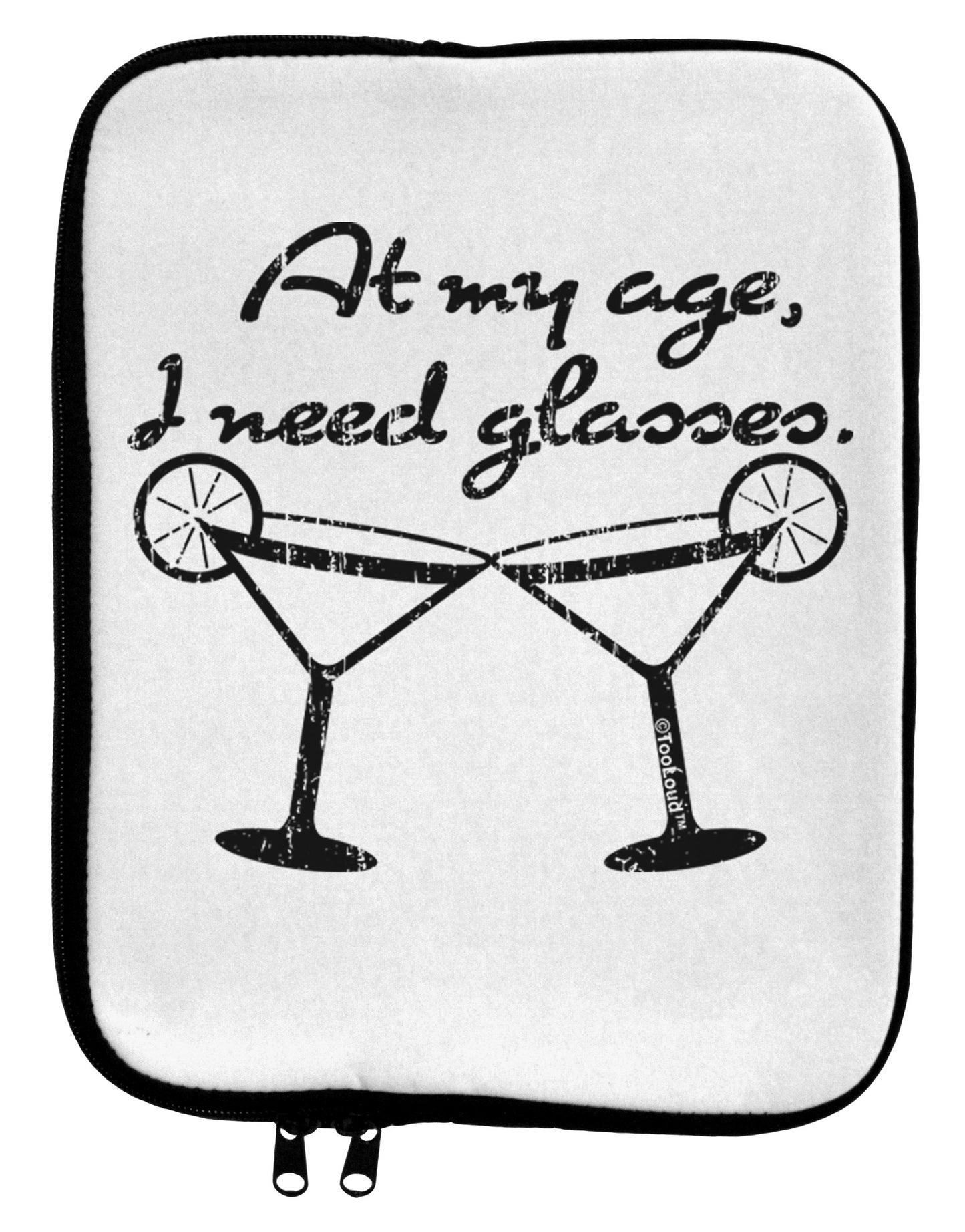 I Need Glasses - Margarita Distressed 9 x 11.5 Tablet Sleeve by TooLoud-TooLoud-White-Black-Davson Sales