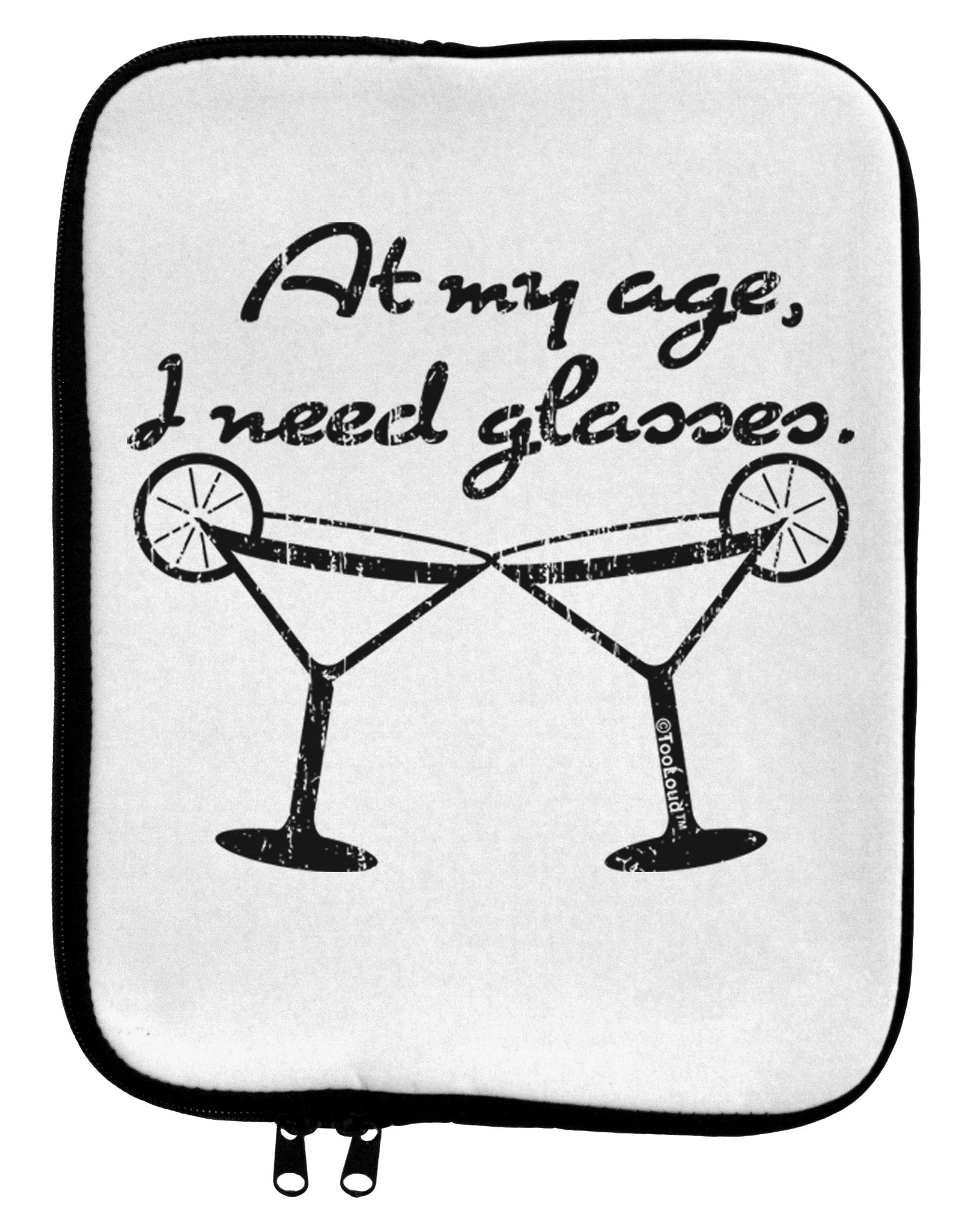 I Need Glasses - Margarita Distressed 9 x 11.5 Tablet Sleeve by TooLoud-TooLoud-White-Black-Davson Sales