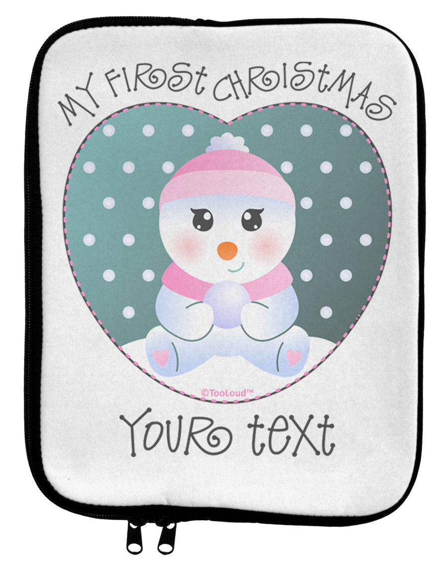 Personalized My First Christmas Snowbaby Girl 9 x 11.5 Tablet Sleeve by TooLoud-TooLoud-White-Black-Davson Sales