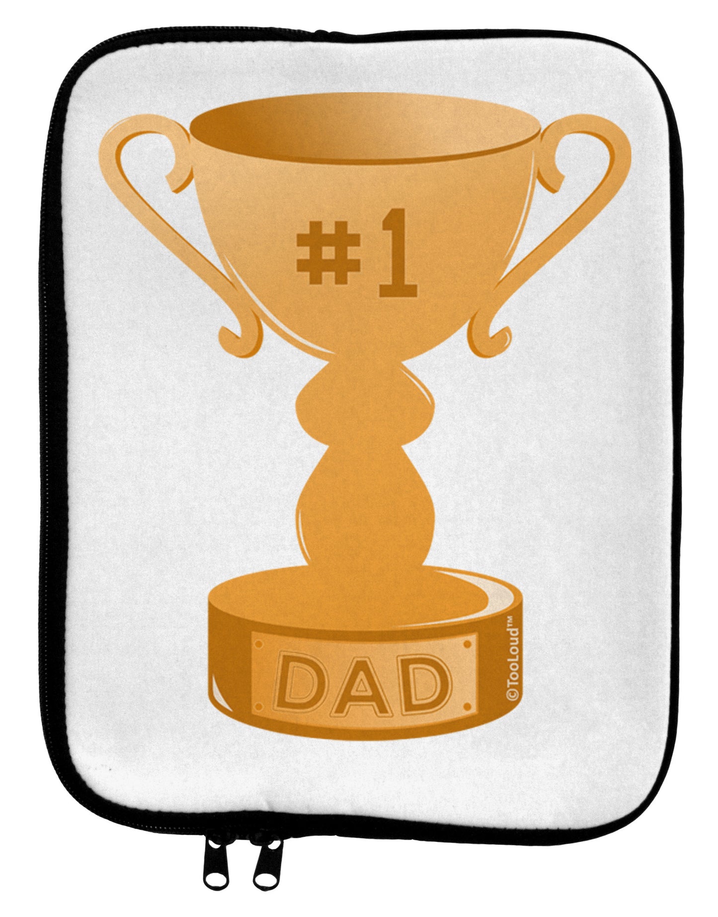 Number One Dad Trophy 9 x 11.5 Tablet Sleeve by TooLoud-TooLoud-White-Black-Davson Sales