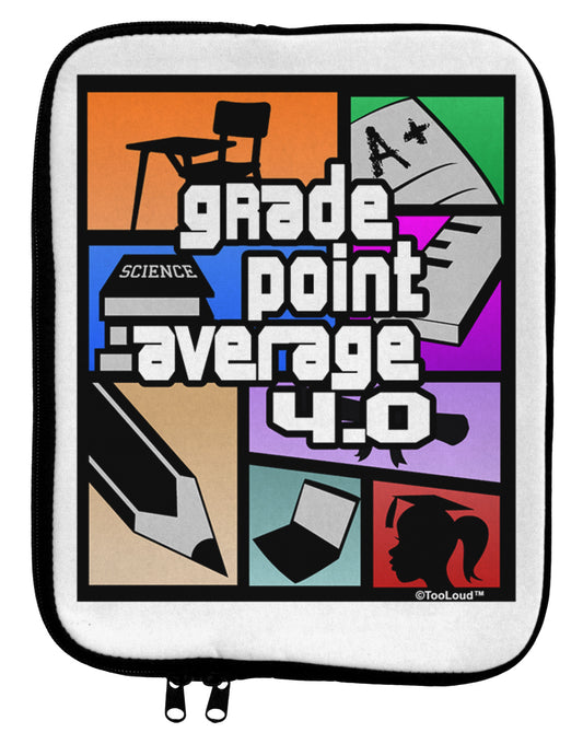 GPA 4 - Grade Point Average 9 x 11.5 Tablet Sleeve by TooLoud-TooLoud-White-Black-Davson Sales