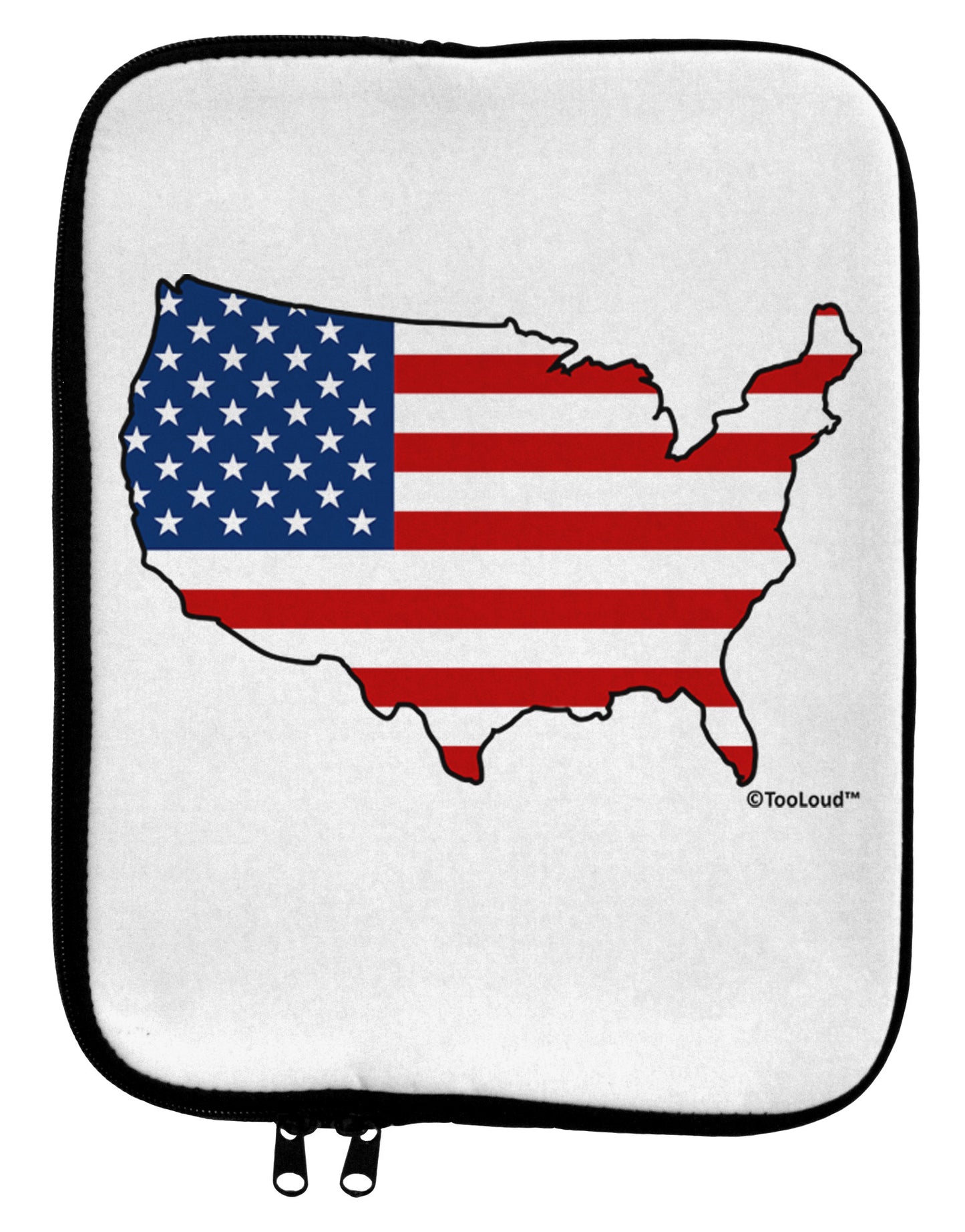 United States Cutout - American Flag Design 9 x 11.5 Tablet Sleeve by TooLoud-TooLoud-White-Black-Davson Sales