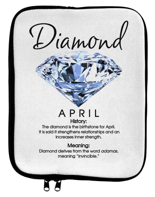 Birthstone Diamond 9 x 11.5 Tablet Sleeve by TooLoud-TooLoud-White-Black-Davson Sales