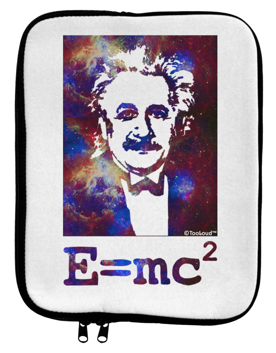 Cosmic Galaxy - E equals mc2 9 x 11.5 Tablet Sleeve by TooLoud-TooLoud-White-Black-Davson Sales