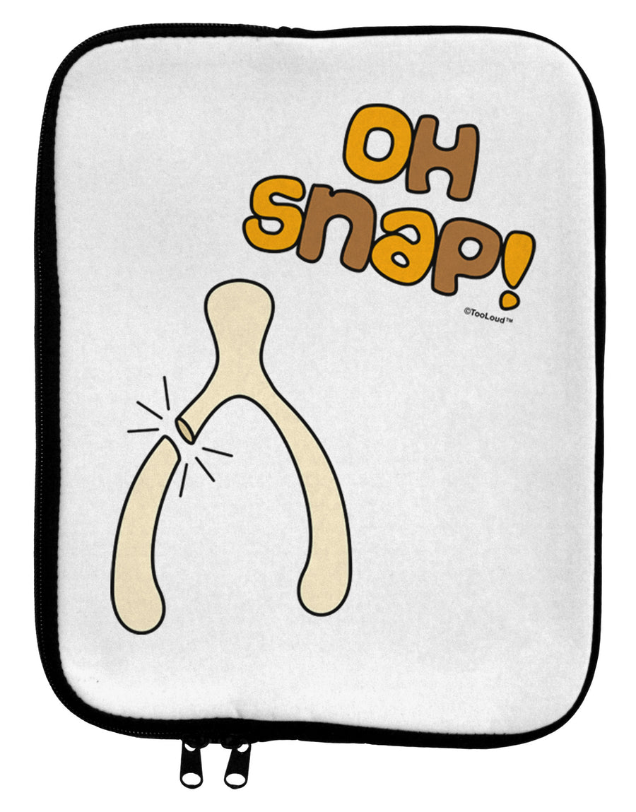 Oh Snap Wishbone - Thanksgiving 9 x 11.5 Tablet Sleeve by TooLoud-TooLoud-White-Black-Davson Sales