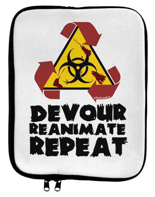 Devour Reanimate Repeat 9 x 11.5 Tablet Sleeve by TooLoud-TooLoud-White-Black-Davson Sales