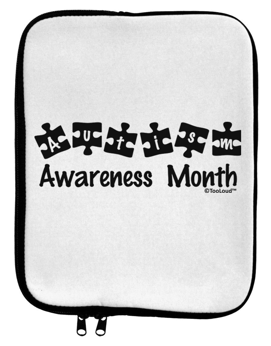 Autism Awareness Month - Puzzle Pieces 9 x 11.5 Tablet Sleeve by TooLoud-TooLoud-White-Black-Davson Sales