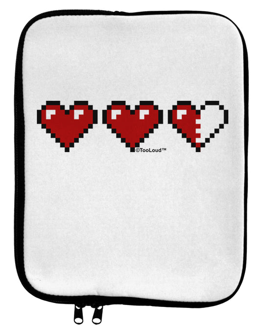 Couples Pixel Heart Life Bar - Left 9 x 11.5 Tablet Sleeve by TooLoud-TooLoud-White-Black-Davson Sales