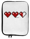 Couples Pixel Heart Life Bar - Left 9 x 11.5 Tablet  Sleeve by TooLoud