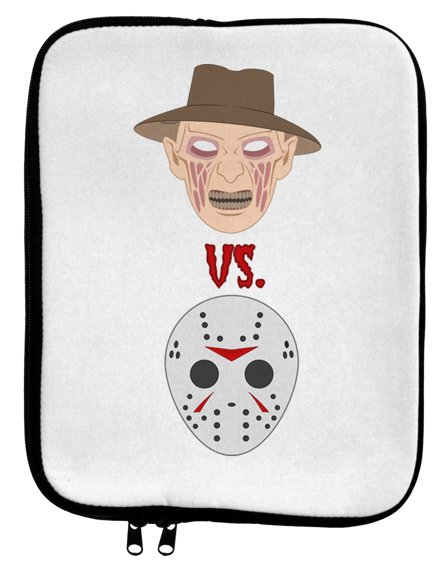 Scary Face Versus Scary Face - Halloween 9 x 11.5 Tablet Sleeve-TooLoud-White-Black-Davson Sales