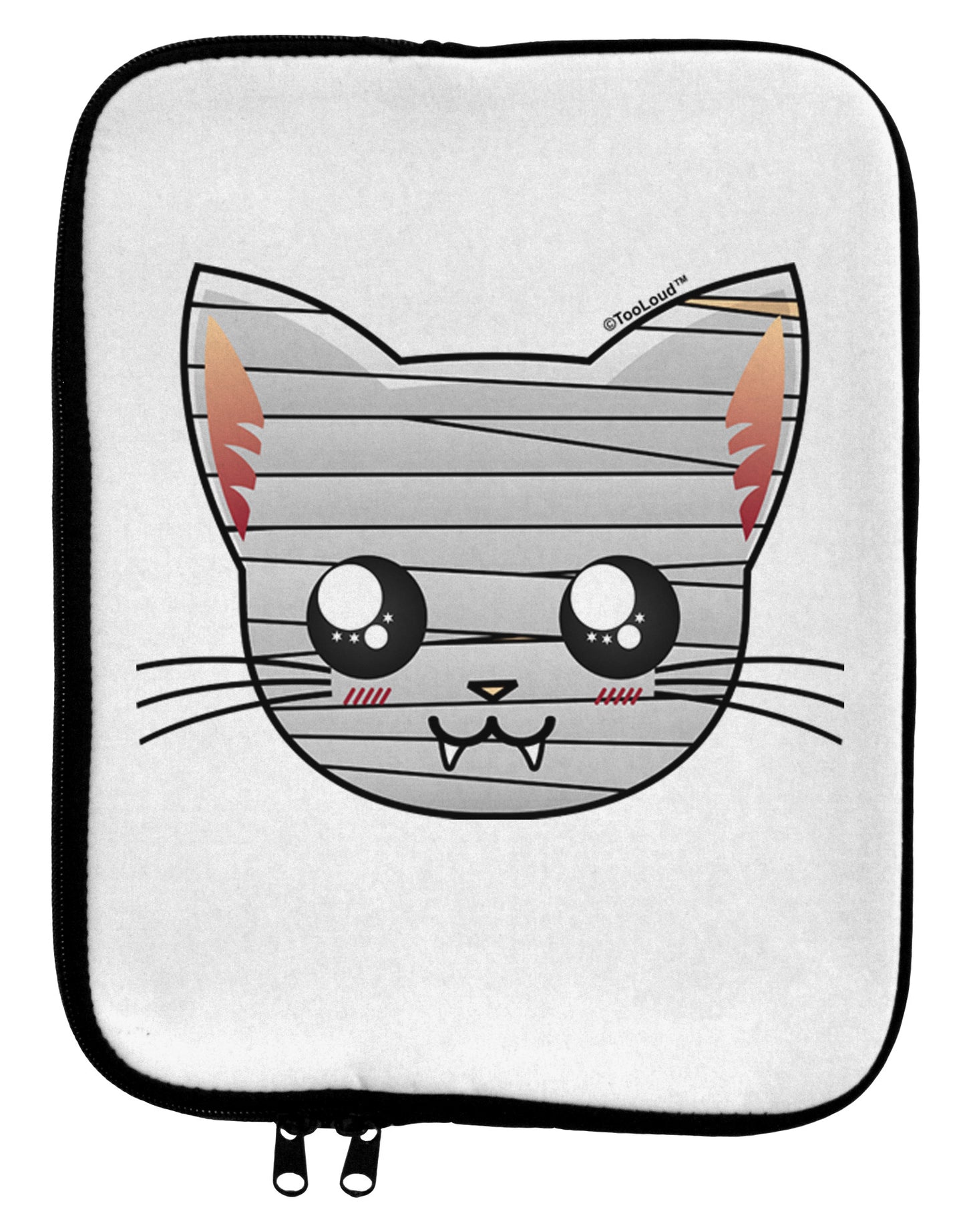 Mummy Kitty 9 x 11.5 Tablet Sleeve by TooLoud-TooLoud-White-Black-Davson Sales