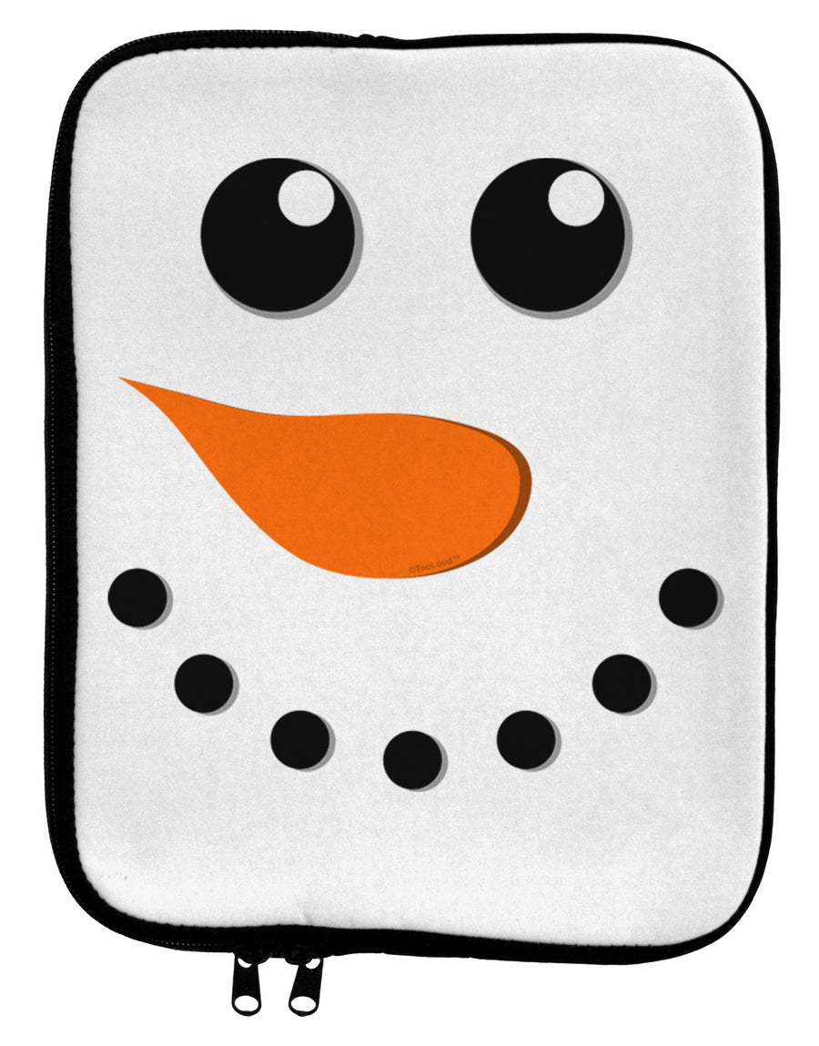 Snowman Face Christmas 9 x 11.5 Tablet Sleeve-TooLoud-White-Black-Davson Sales