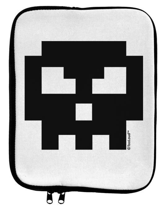 Retro 8-Bit Skull 9 x 11.5 Tablet Sleeve by TooLoud-TooLoud-White-Black-Davson Sales