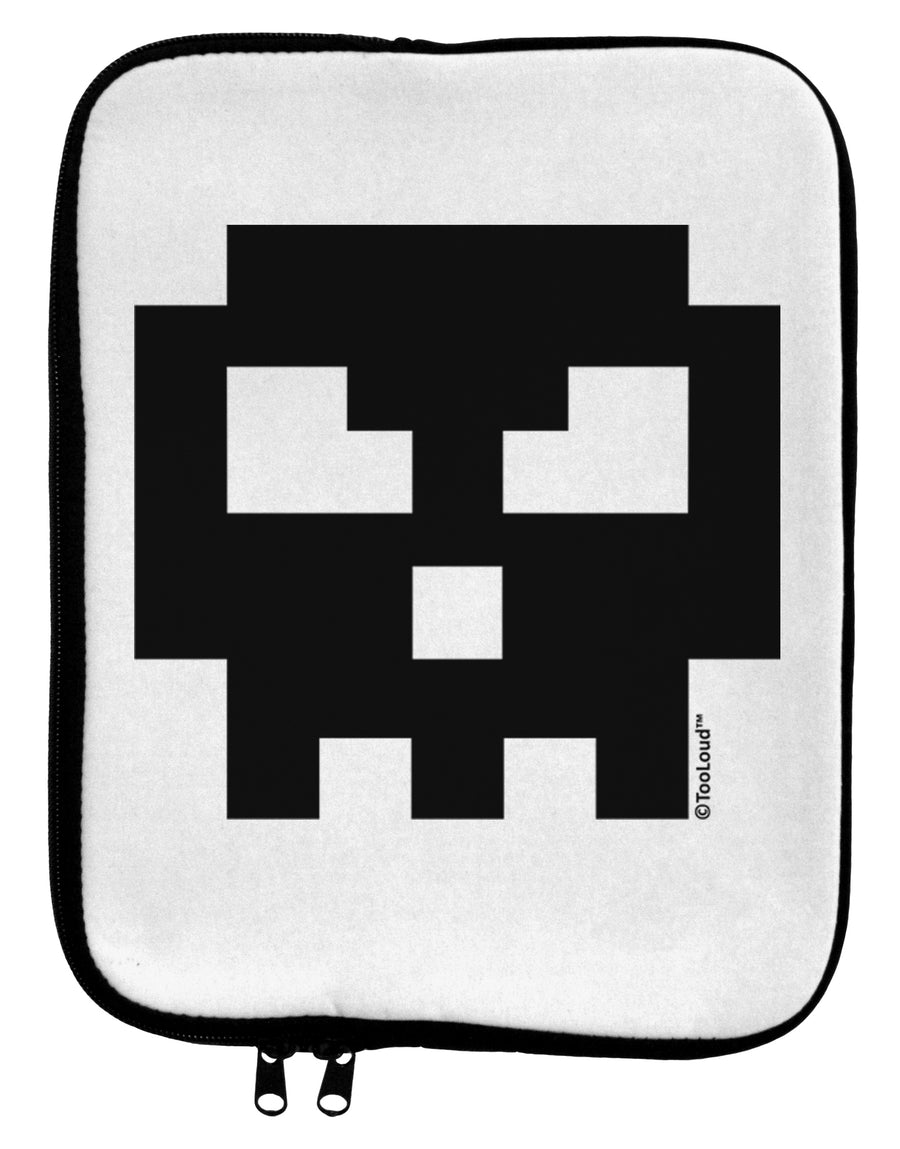 Retro 8-Bit Skull 9 x 11.5 Tablet Sleeve by TooLoud-TooLoud-White-Black-Davson Sales