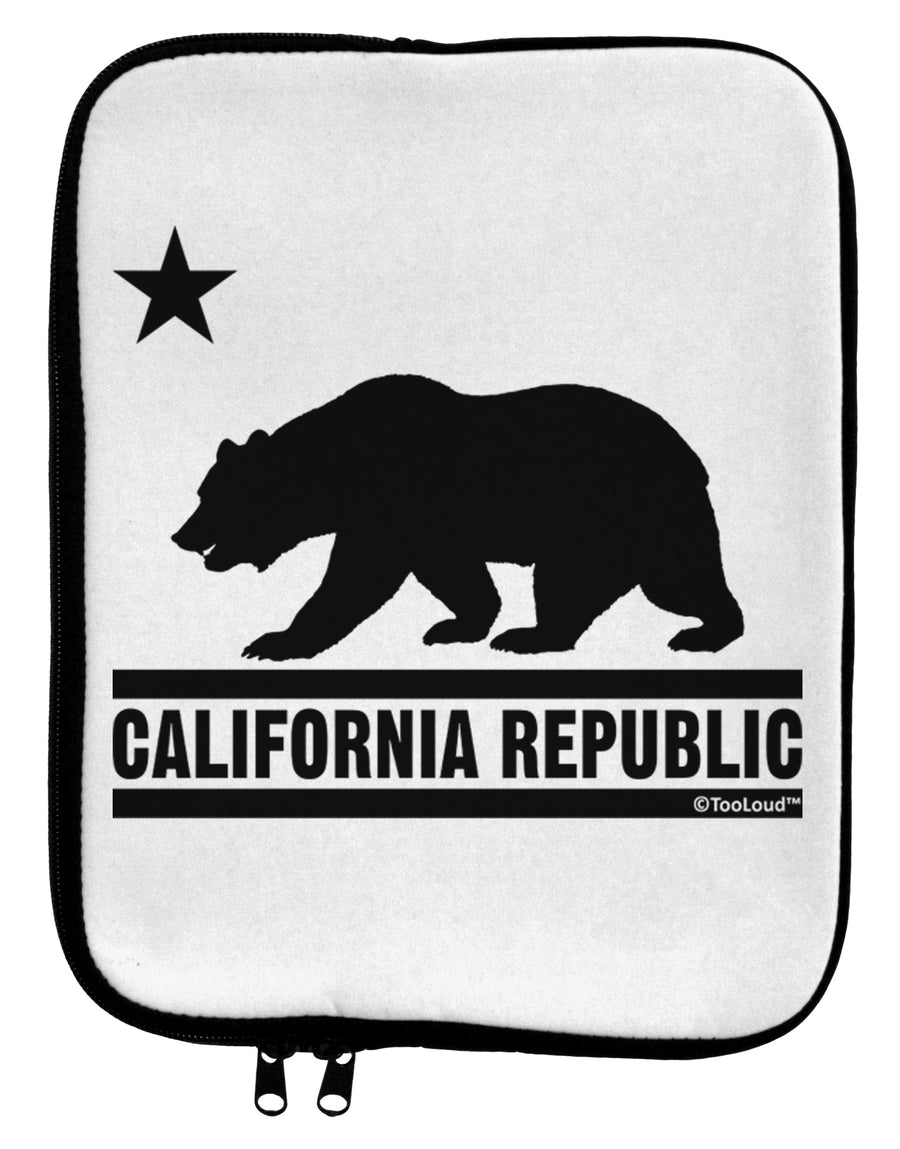 California Republic Design - Cali Bear 9 x 11.5 Tablet Sleeve by TooLoud-TooLoud-White-Black-Davson Sales