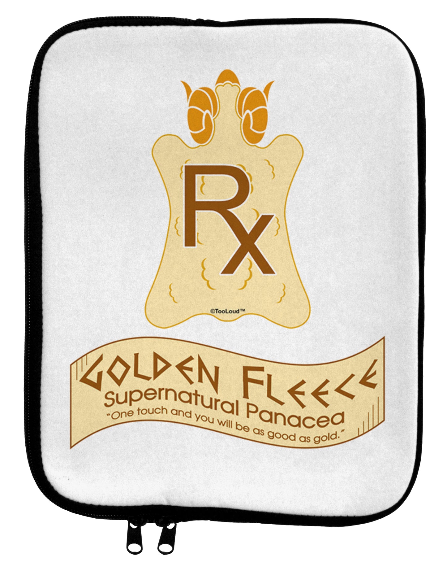 Golden Fleece - Supernatural Panacea 9 x 11.5 Tablet Sleeve by TooLoud-TooLoud-White-Black-Davson Sales