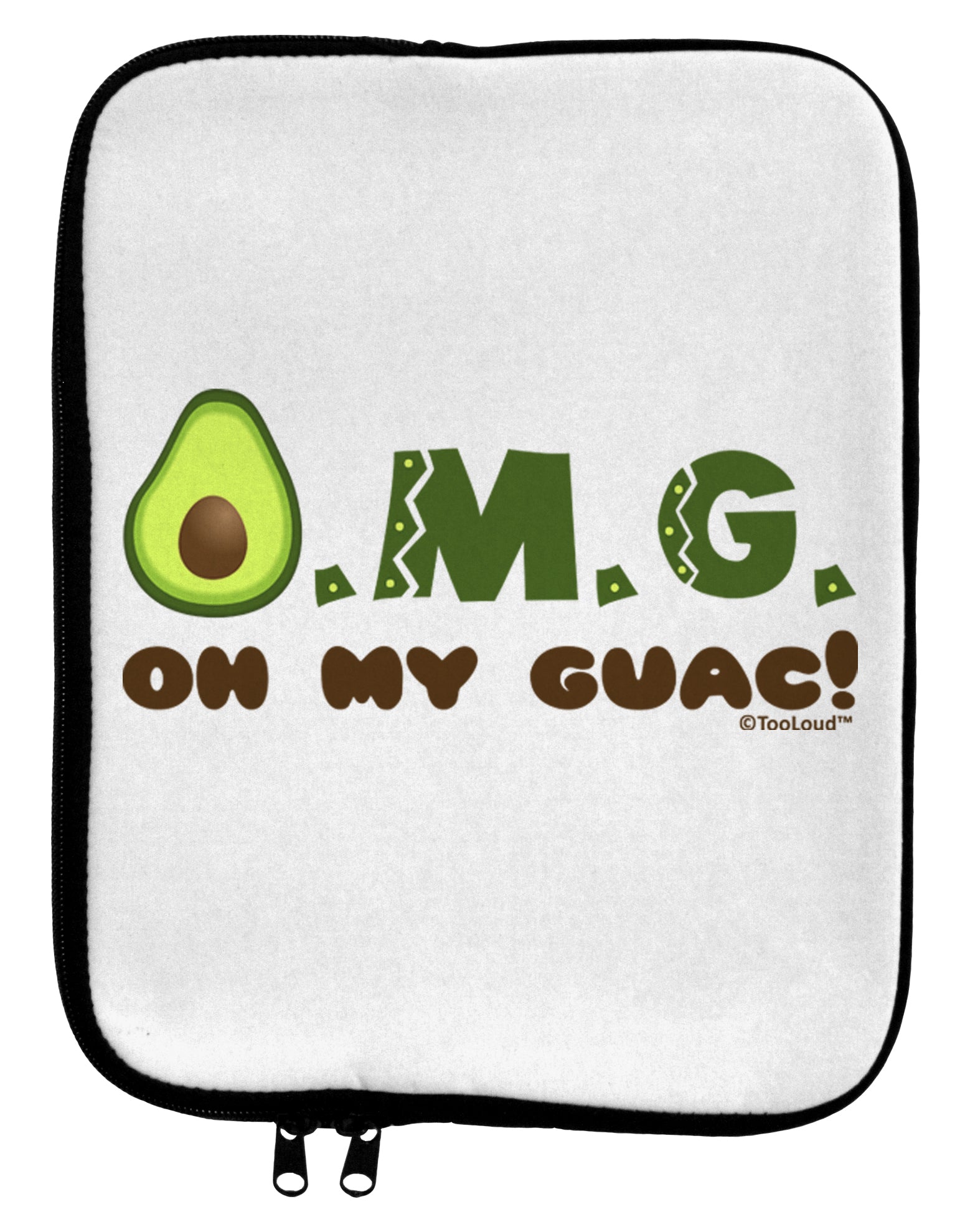 OMG - Oh My Guac - Guacamole Design 9 x 11.5 Tablet Sleeve by TooLoud-TooLoud-White-Black-Davson Sales