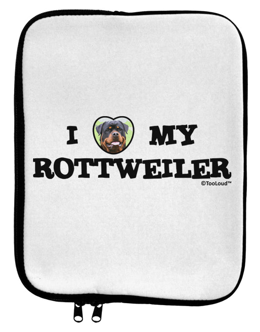 I Heart My Rottweiler 9 x 11.5 Tablet Sleeve by TooLoud-TooLoud-White-Black-Davson Sales