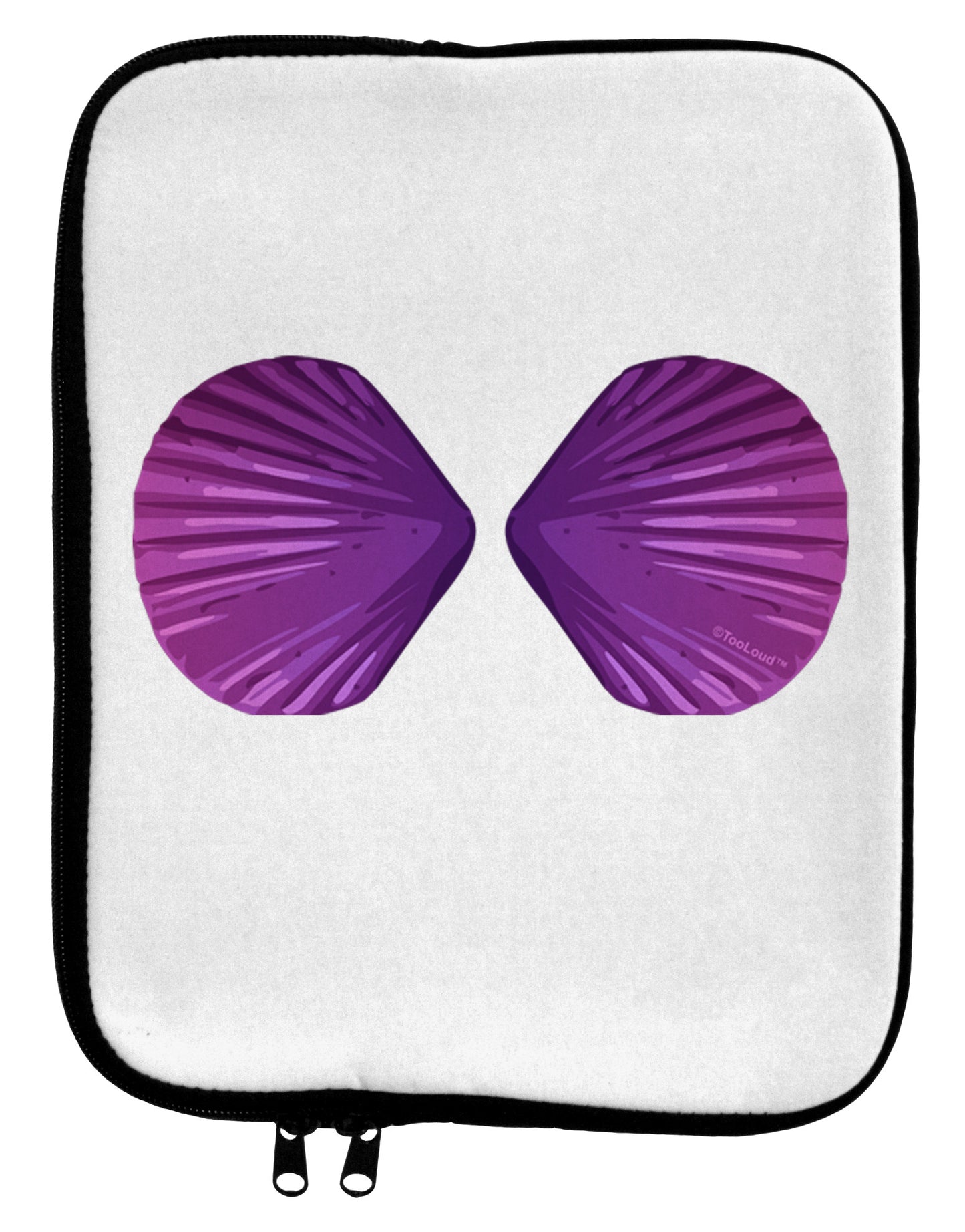 Mermaid Shell Bra Purple 9 x 11.5 Tablet Sleeve by TooLoud-TooLoud-White-Black-Davson Sales
