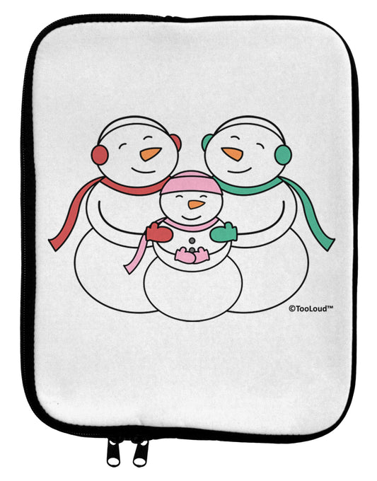 Cute Snowman Family with Girl 9 x 11.5 Tablet Sleeve by TooLoud-TooLoud-White-Black-Davson Sales