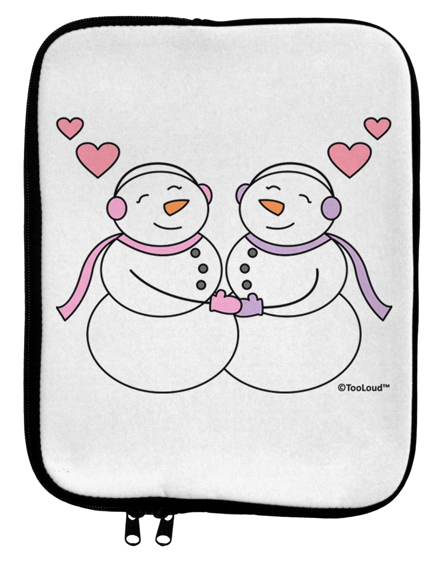 Cute Snowwoman Couple 9 x 11.5 Tablet Sleeve by TooLoud-TooLoud-White-Black-Davson Sales