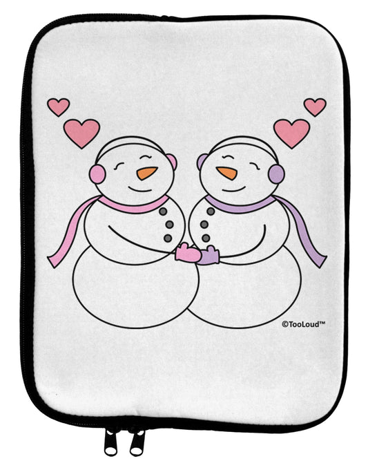 Cute Snowwoman Couple 9 x 11.5 Tablet Sleeve by TooLoud-TooLoud-White-Black-Davson Sales