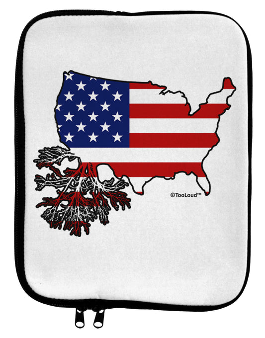 American Roots Design - American Flag 9 x 11.5 Tablet Sleeve by TooLoud-TooLoud-White-Black-Davson Sales