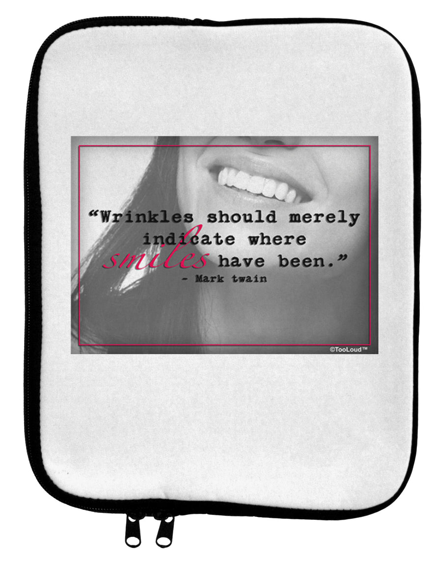 TooLoud Where Smiles Mark Twain 9 x 11.5 Tablet Sleeve-TooLoud-White-Black-Davson Sales