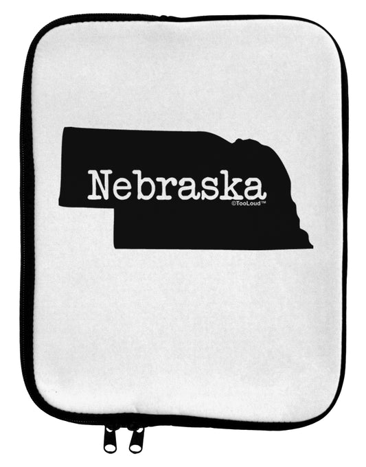 Nebraska - United States Shape 9 x 11.5 Tablet Sleeve by TooLoud-TooLoud-White-Black-Davson Sales