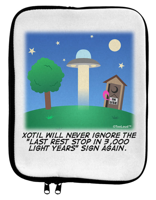 UFO Stopping At an Out-house Text 9 x 11.5 Tablet Sleeve by TooLoud-TooLoud-White-Black-Davson Sales