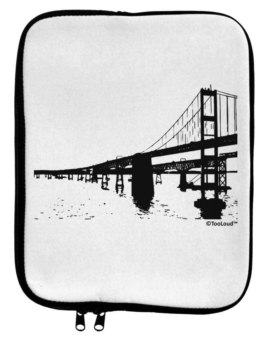 Bay Bridge Cutout Design 9 x 11.5 Tablet Sleeve by TooLoud-TooLoud-White-Black-Davson Sales