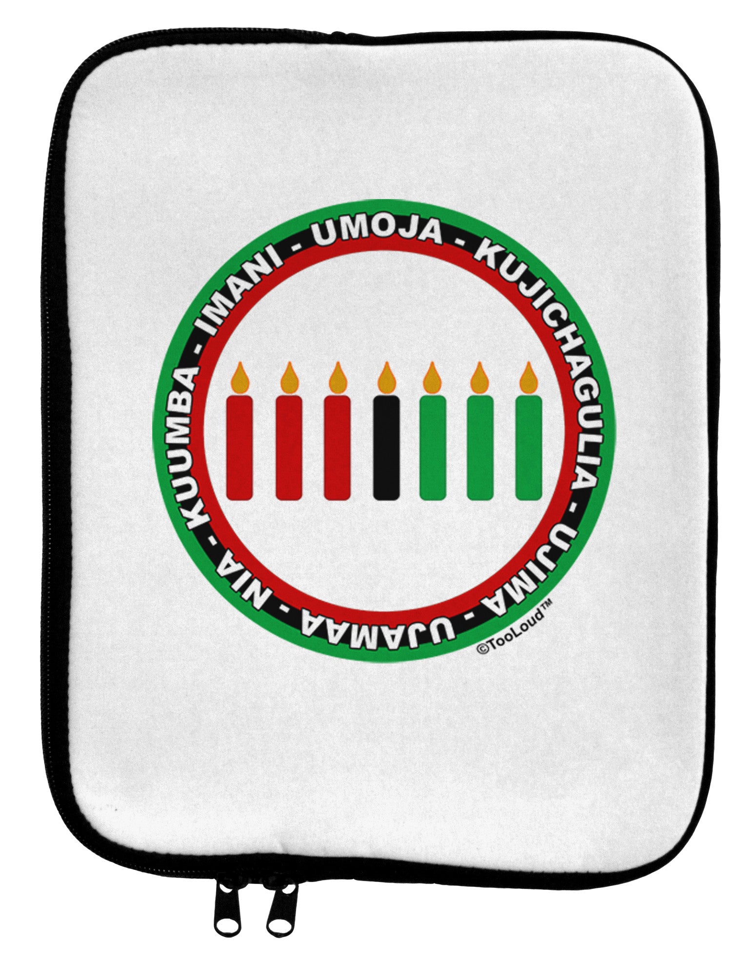 7 Principles Circle 9 x 11.5 Tablet Sleeve-TooLoud-White-Black-Davson Sales